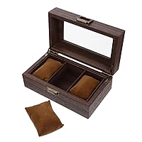 Holibanna Wristwatch Storage Case Wood Watch Box Box Travel Glass Desktop Container Watch Display Case Decorative Pillow Cases