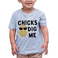 7 ate 9 Apparel Chicks Dig Me! Boy's Novelty Easter Tshirt