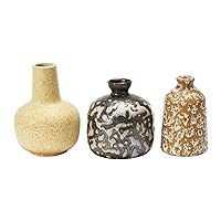 Creative Co-Op Stoneware Vases with Reactive Glaze, Set of 3