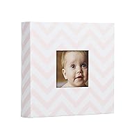 Pearhead Baby Newborn Photo Album, Baby Girl Memory Keepsake Book, Modern Newborn Milestone Book, Gift For New And Expecting Parents, Pink Chevron 1 Count (Pack of 1)