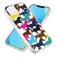 Colorful Horse Protective Phone Case Ultra Slim Case Shockproof Phone Cover Shell Compatible for iPhone 14 Max
