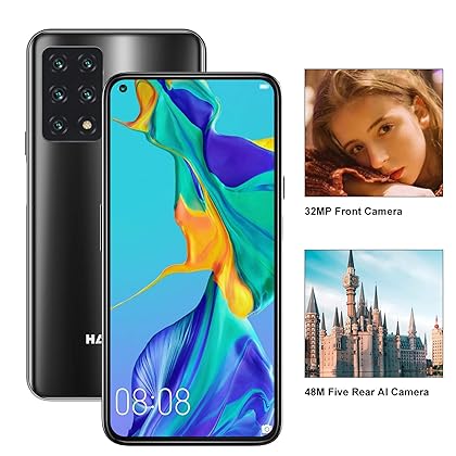 HAFURY Unlocked Cell Phone, GT20 8GB RAM/128GB Android Phone, 6.4-Inch Display, 48MP Cameras, 4200mAh Battery, Android 10 GSM Unlocked Smartphone, 4G Dual Sim Phone, Gradient+Green