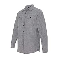 Burnside Men's Solid Flannel Shirt S HEATHER GREY