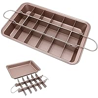 Brownie Pan with Dividers, Non-Stick Backing Pan, Brownie Pan, Lasagna Pan, Brownie Trays,18 Pre-slice Brownie Pan All Edges, Muffin and Cupcake Pan for Baking, Brownie Bites - 12 X 8 X 2 Inches