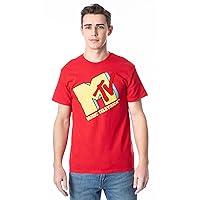 MTV Men's Music Television Block Logo Adult Red T-Shirt Tee