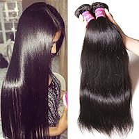 Hair 10A Malaysian Straight Human Hair 3 Bundles Unprocessed Virgin Human Hair Weave Extensions (18 20 22 inch)