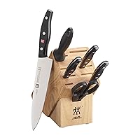 ZWILLING Twin Signature 7-Piece German Knife Set with Block, Razor-Sharp, Made in Company-Owned German Factory with Special Formula Steel perfected for almost 300 Years, Dishwasher Safe