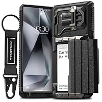 VRS DESIGN Damda Glide Ultimate for Samsung Galaxy S24 Ultra Phone Case (2024), Premium Sturdy Fully Covered Camera Lens Protection Cover Wallet Case with Multi-Functional Strap (Matte Black)