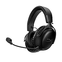 HyperX Cloud III Wireless – Gaming Headset for PC, PS5, PS4, up to 120-hour Battery, 2.4GHz Wireless, DTS Spatial Audio, 53mm Angled Drivers, Memory Foam, Durable Frame, 10mm Microphone, Black