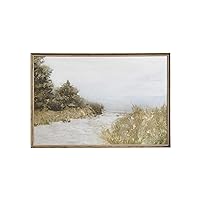 Martha Stewart Lake Walk Wall Art Living Room Decor - Landscape Watercolor Gel Coated Canvas, Home Accent Bathroom Decoration, Ready to Hang Poster Painting for Bedroom, 37.2