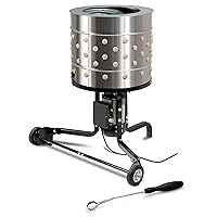 41975 Chicken Plucker, Stainless Steel, 1.5 HP Motor, 20-inch Drum, 110 Natural Soft Fingers, Integrated Irrigation Ring, Transport Wheels, Simple Debris Collection, Lung Remover Included