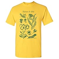 Nature and Sh-t Funny Outdoors Hiking Basic Cotton T-Shirt