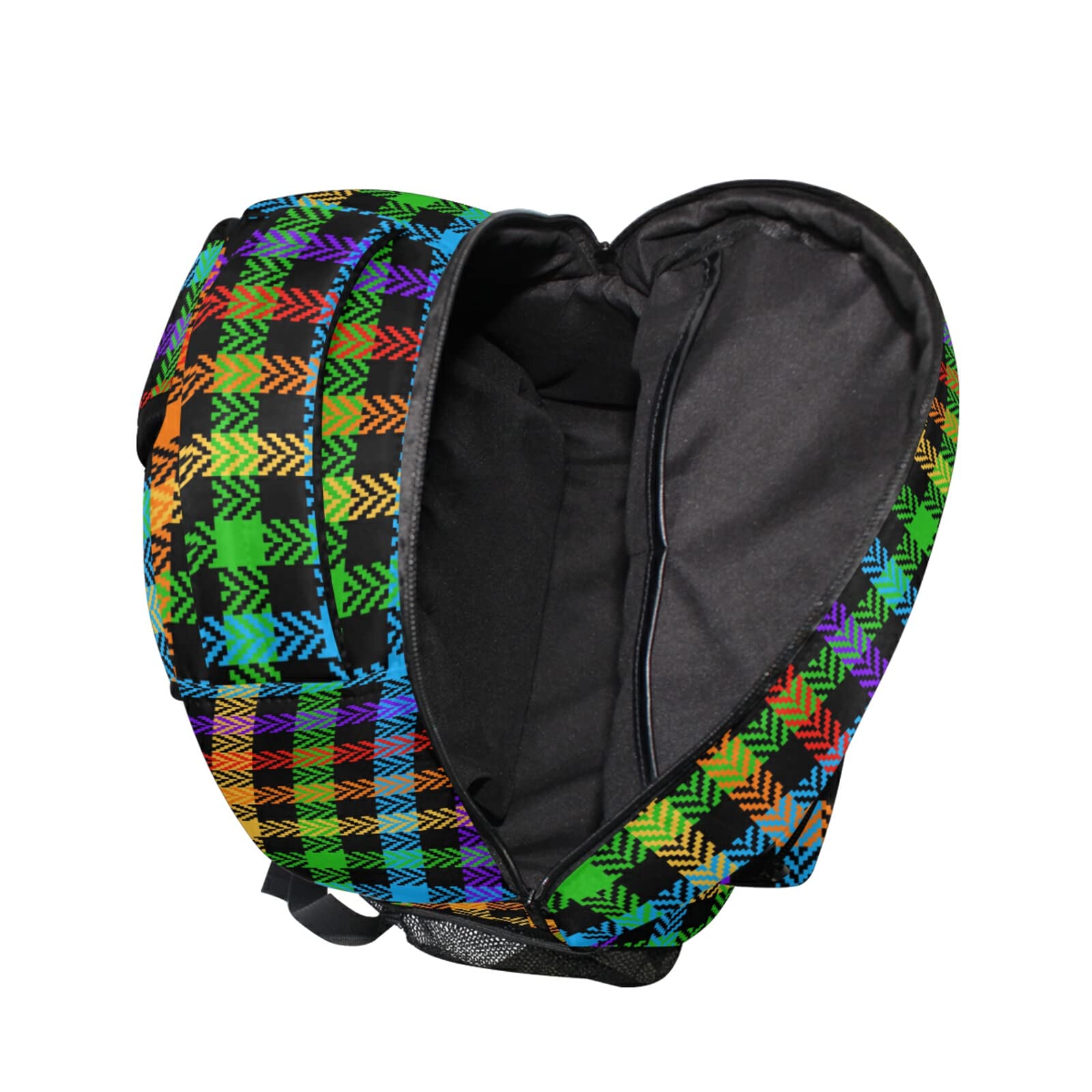 ALAZA Check Pattern Rainbow Herringbone Unisex Schoolbag Travel Laptop Bags Casual Daypack Book Bag