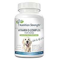 Vitamin D for Dogs with Calcium, Magnesium and Zinc to Support Strong Teeth, Bones and Muscles, Promote Mineral Metabolism and a Healthy Immune Function, 120 Chewable Tablets