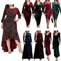 Winter Dresses for Women 2024 Formal,Women's Fashion Evening Party Sparkly Elegant Velvet Dresses