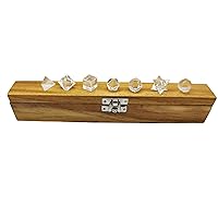 Platonic Solids Crystal Quartz 7 Piece Sacred Geometry Crystal Set with Wood Box Natural Crystal