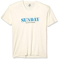 Every Day is Sunday Printed Tops Fitted Sueded Short Sleeve V-Neck T-Shirt