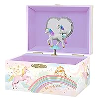 Musical Unicorn Jewelry Box for Girls - Kids Jewelry Box with Spinning Unicorn, Unicorn Gifts for Girls, Unicorn Toys - 6 x 4.7 x 3.5 in