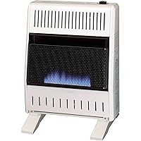 ProCom ML200TBA-B Ventless Propane Gas Blue Flame Space Heater with Thermostat Control for Home and Office Use, 20000 BTU, Heats Up to 950 Sq. Ft., Includes Wall Mount and Base Feet, White
