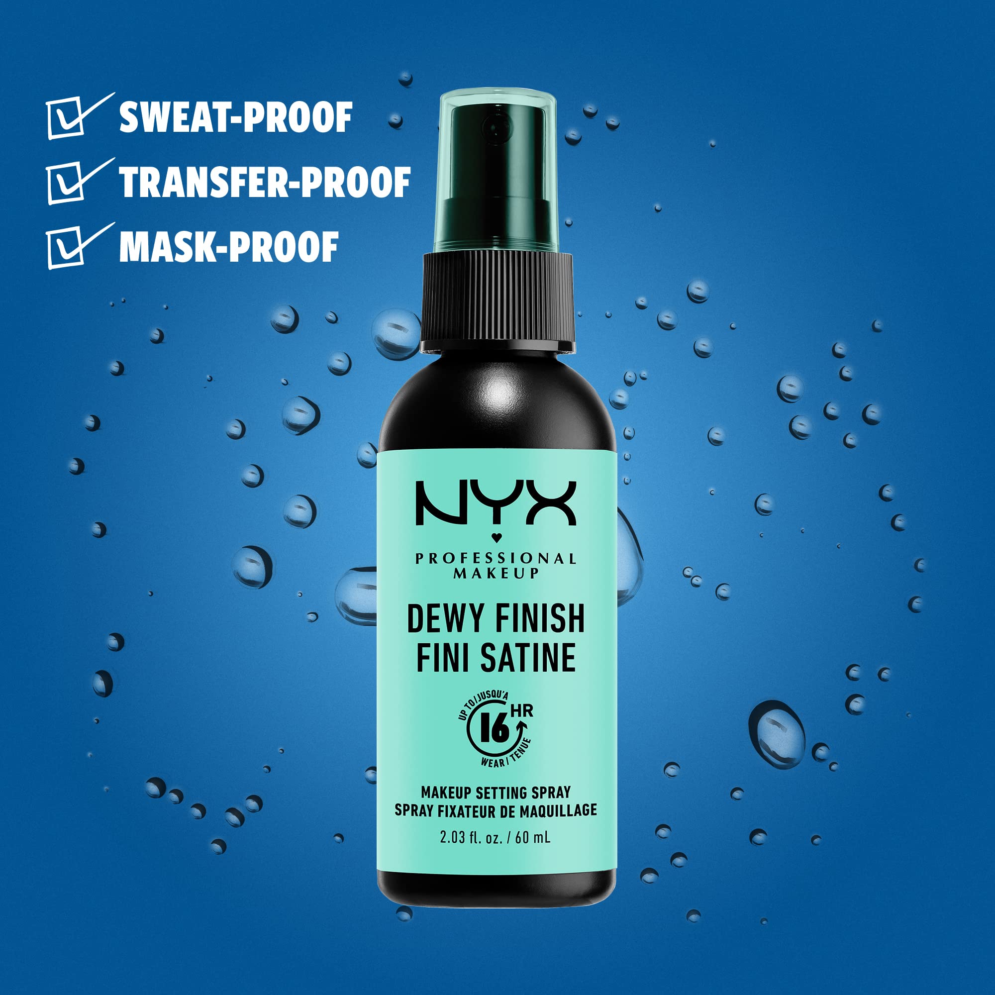 NYX PROFESSIONAL MAKEUP Make Up Setting Spray Dewy Finish, 2.03 Fl Oz (Pack of 1)