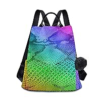 ALAZA Rainbow Snake Skin Print Colorful Backpack Purse for Women Anti Theft Fashion Back Pack Shoulder Bag,Multicoloured,One Size