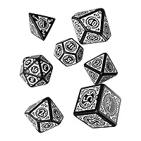 Q-Workshop Steampunk Clockwork Black & White Dice Set (7) Board Games