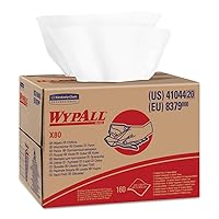 WypAll Power Clean X80 Heavy Duty Cloths (41044), Brag Box, White, 1 Box with 160 Sheets