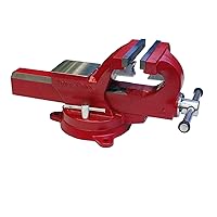 Yost Vises ADI-4 Heavy Duty Vise | 130,000 PSI Tensile Strength Austempered Ductile Iron Bench Vise | 4 Inch Jaw Width with a 360 Degrees Interlocking Swivel Base and 2 Lockdowns | Red