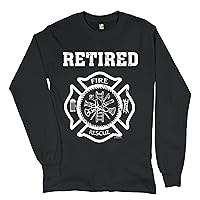 Retired Firefighter Badge Long Sleeve T-Shirt Fire and Rescue Fire Department