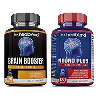 Brain Booster Supplement and Neuro Plus Brain & Focus Formula - Brain Booster Supplements, Supports Mental Clarity, Learning, Concentration & Alertness