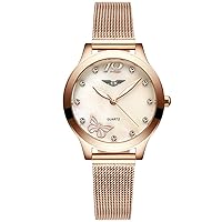 Luxury Brand Fashion Standard Analog Women Stainless Steel Quartz Waterproof Rhinestone Casual Wrist Watch