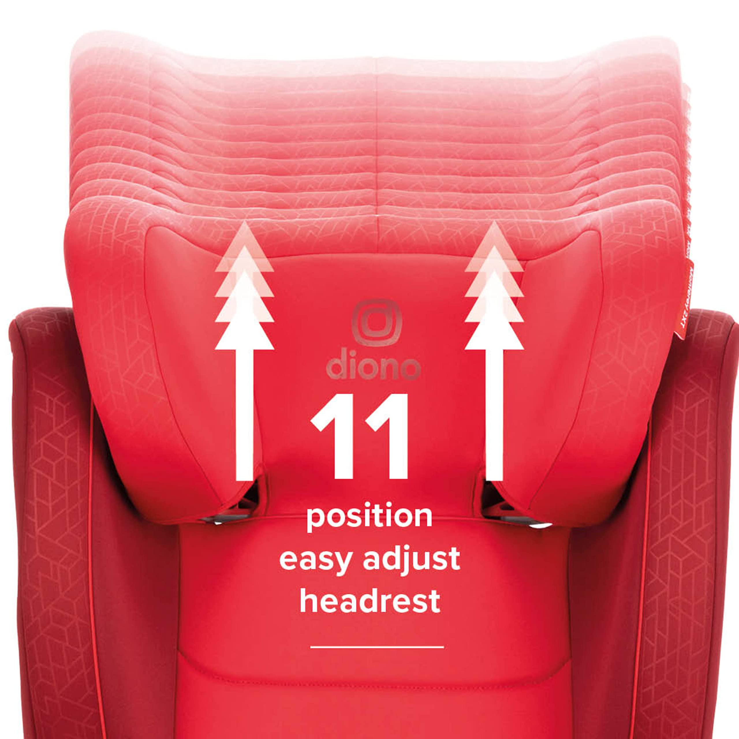 Diono Monterey 2XT Latch 2 in 1 High Back Booster Car Seat with Expandable Height & Width, Side Impact Protection, 8 Years 1 Booster, Red