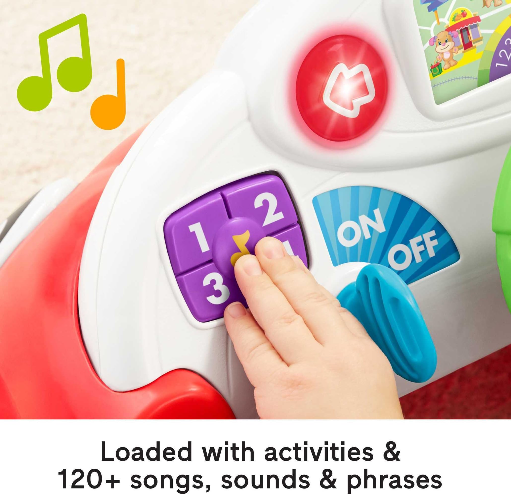 Fisher-Price Laugh & Learn Baby Activity Center Crawl Around Car with Music Lights and Smart Stages for Infants and Toddlers, Red (Amazon Exclusive)