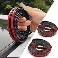 Car Door Weather Stripping Door Seal Strip,Car Sunroof Seal T Shape Car Windshield Weather Stripping Self Adhesive,Windshield Rubber Seal for Car/SUV/Truck 2PC(9.8FT 0.55INCH+9.8FT 0.75INCH)