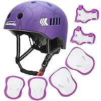 KAMUGO Kids Bike Helmet Set, Toddler Helmet for Ages 2-8 Boys Girls with Sports Protective Gear Set Knee Elbow Wrist Pads for Skateboard Cycling Scooter Rollerblading