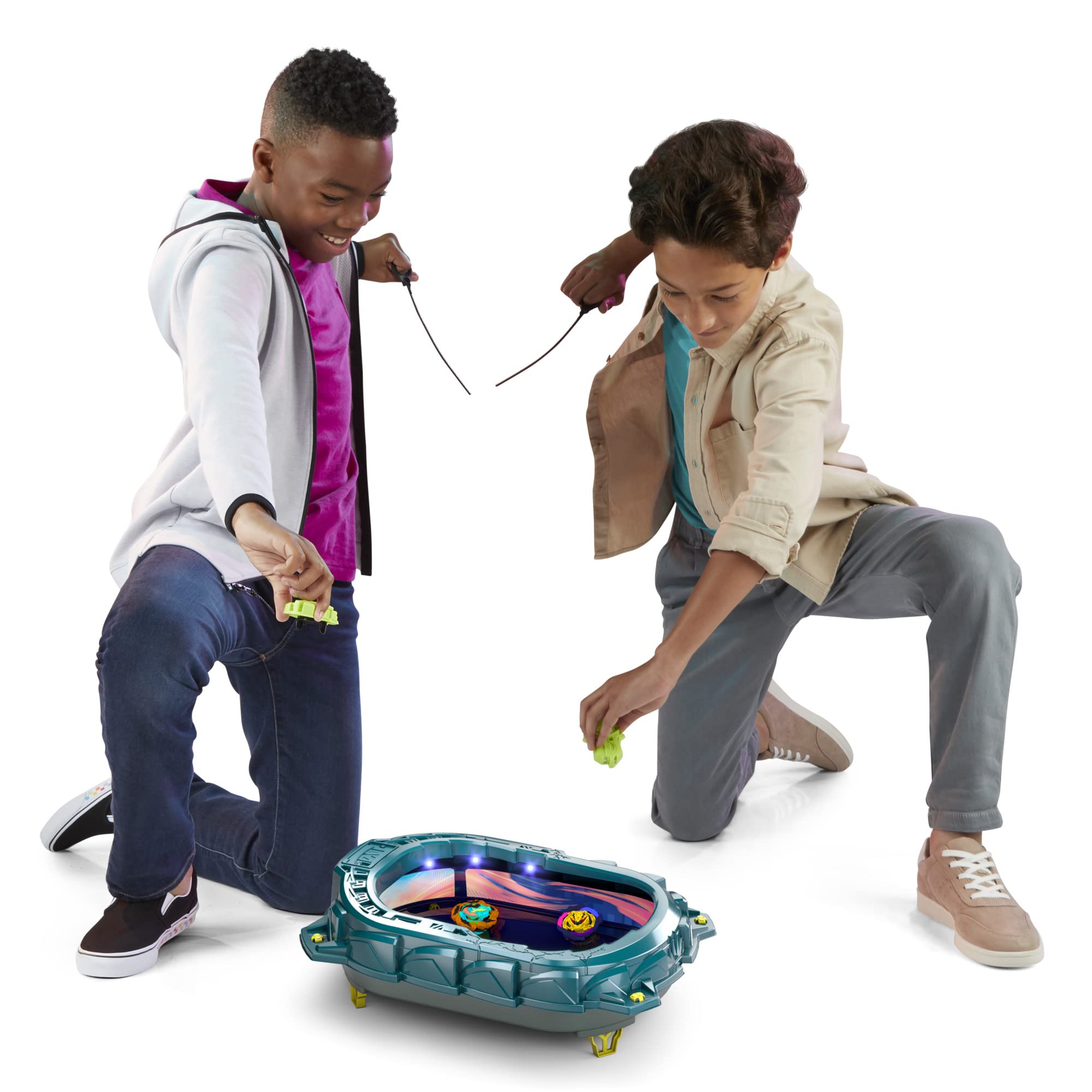Beyblade Burst QuadStrike Light Ignite Battle Set, with Beyblade Stadium, 2 Spinning Tops, and 2 Beyblade Launchers, Toys for 8 Year Old Boys & Girls & Up (Amazon Exclusive)