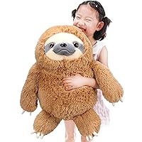 Winsterch Large Fluffy Sloth Stuffed Animal,Plush Stuffed Animals,Stuffed Plush Sloth Toy,Big Birthday Christmas Mother's Day Valentines Gifts for Kids Boys Girls,Cute Sloth Plushies Toy