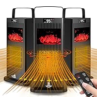 Space Heater 2024 New Version, Space Heater Indoor with Infrared Sensor & Mini Fireplace Effect, ECO Oscillating Electric Heater, Space Heaters for Indoor Use, Best Gifts for Men/Women/Birthday