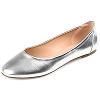 Journee Collection Womens Kavn Flat with Classic Round Toe and Comfort Insoles