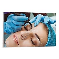 KMJBFE Beauty Salon Poster Semi-permanent Eyebrow Tattoo Poster Makeup Wall Art Poster (1) Canvas Painting Wall Art Poster for Bedroom Living Room Decor 08x12inch(20x30cm) Frame-style