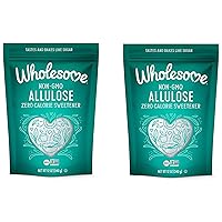 Wholesome Allulose Sweetener, 12-Ounce Bag, Zero Calorie Granulated Sugar Substitute, Non GMO, Non Erythritol, Gluten Free & Vegan Keto Sweetener (Pack of 2)