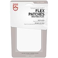 GEAR AID Tenacious Tape Flex Heavy Duty Patches for Fixing Holes and Rips in Outdoor Fabrics, Vinyl, Pool and Snow PVC Inflatables, Peel-and-Stick, Clear, Two 3