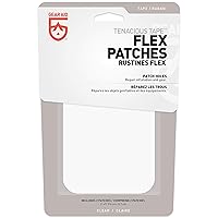 Tenacious Tape Flex Heavy Duty Patches for Fixing Holes and Rips in Outdoor Fabrics, Vinyl, Pool and Snow PVC Inflatables, Peel-and-Stick, Clear, Two 3