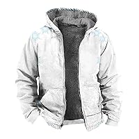 Sherpa Hoodie Men Winter Coat Plus Size Fleece Lined Jacket Hoodie Full Zip Thicken Warm Sweatshirt Outwear