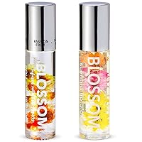 Blossom Scented Roll on Lip Gloss, Infused with Real Flowers, Made in USA, 0.40 fl oz, 2 pack, Passion Fruit/Mandarin Orange