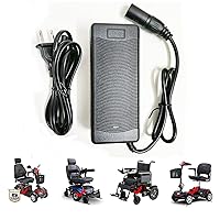 [Verified Fit] 24 Volt 3.0 Amp Quick Charger 3-Pin XLR for GoGo Elite Traveller Ultra Scooter, Bruno, for Drive Medical, Ezip, Jazzy Power Chair, Pride, Shoprider, Rascal, Schwinn, Mongoose M300 M350