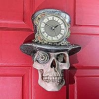 Design Toscano Steampunk MAD Hatter Skull Clock