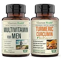 Vimerson Health Mens Multivitamins + Turmeric Curcumin with BioPerine 10 mg Bundle. Joint Support and Inflammatory Balance, Immune Support, Antioxidant Properties for Him