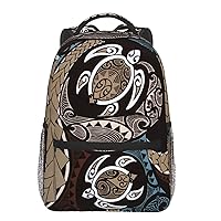Hawaiian Honu Polynesian Sea Turtle Casual Travel Backpack Lightweight Computer Bag Hiking College Laptop Bag for Aldult
