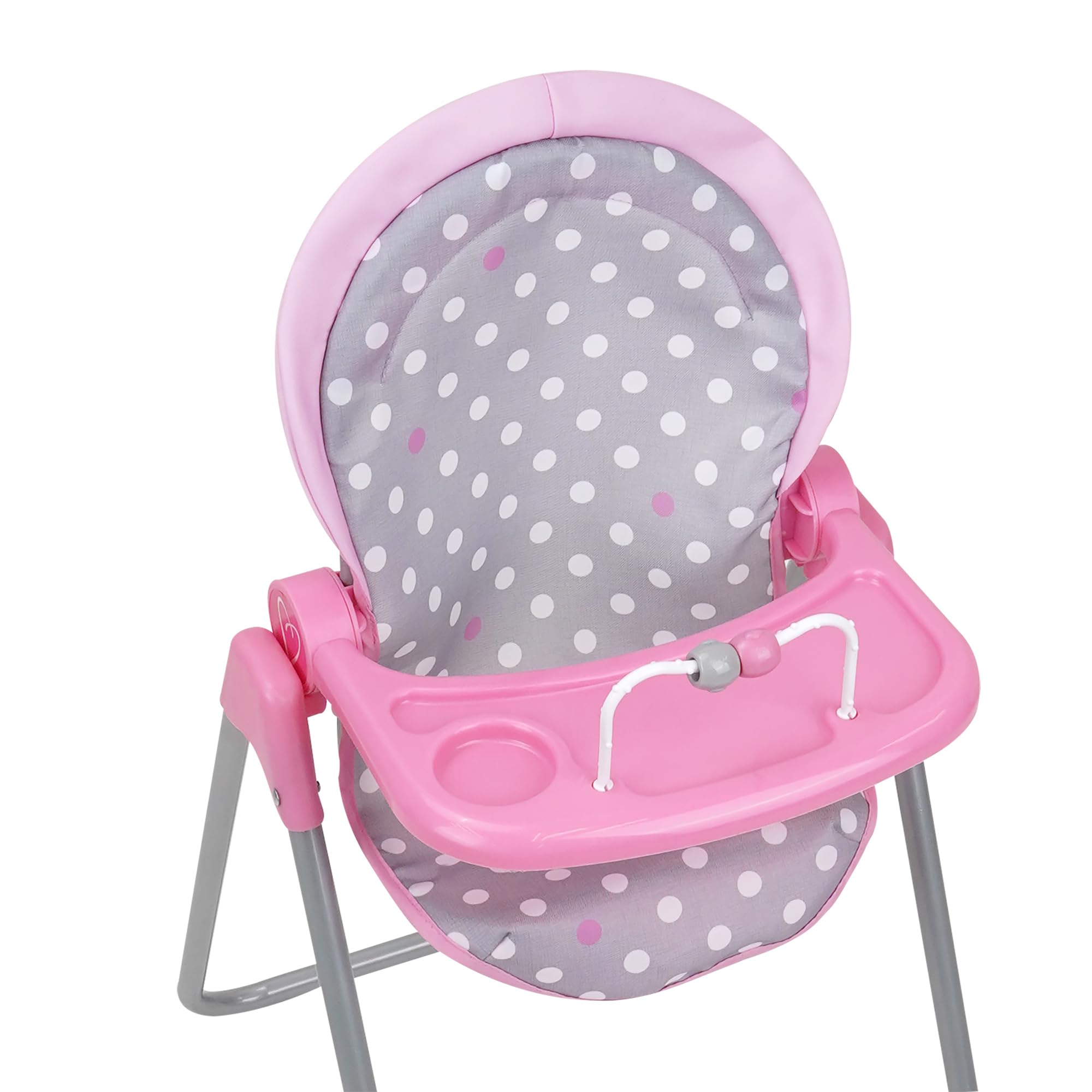 509 Crew: Cotton Candy Pink: Foodie Doll Highchair - Pink, Grey, Polka Dot - for Dolls Up to 21